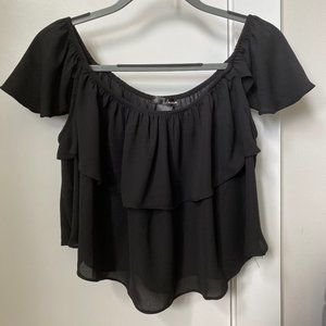 Aqua Off The Shoulder Ruffle Top Size L